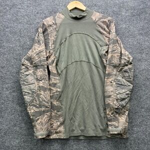 Massif Airman Battle Shirt Mens Large Green Camo Long Sleeve Tactical Outdoor